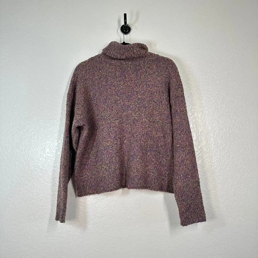 sweater L multicolored marled knit turtleneck purple Vintage 90's Chucky Large